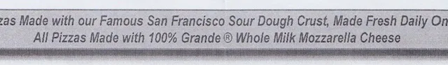 Pizza 1 Aptos - All Pizzas Made with our Famous San Francisco Sour Dough Crust
