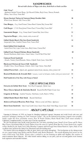 Café Cruz — Cafe Lunch Menu2 menu