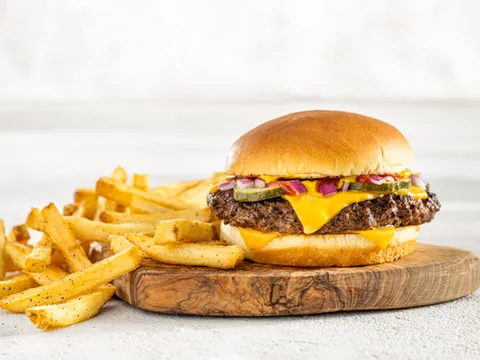 Chili's Big QP cheeseburger with seasoned fries