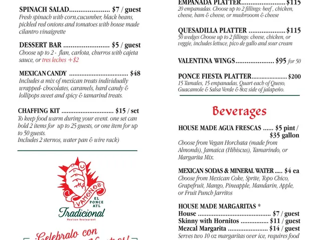 El Ponce catering menu page 4 of 4
