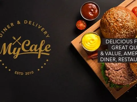 My Cafe promotional food spread with French toast and a burger