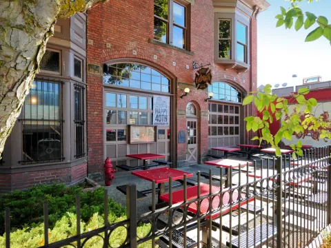Historic brick E9 Firehouse & Gastropub exterior in Tacoma