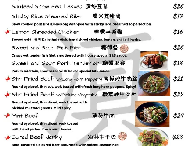 Yunnan Kitchen complete food menu page 3 of 9 listing Yunnan signature dishes