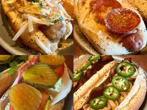 Four specialty hot dogs from The Red Hot in Tacoma