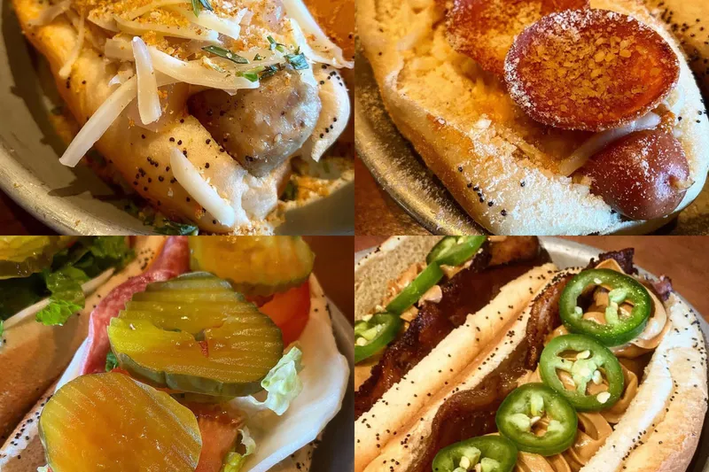 Four specialty hot dogs from The Red Hot in Tacoma