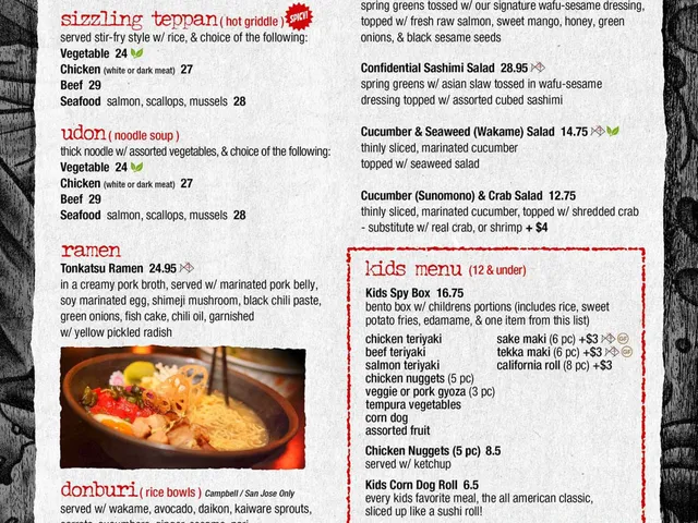 Sushi Confidential Campbell menu page 6
