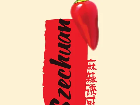 Szechuan Roseville official dine-in menu cover with a red chile pepper logo