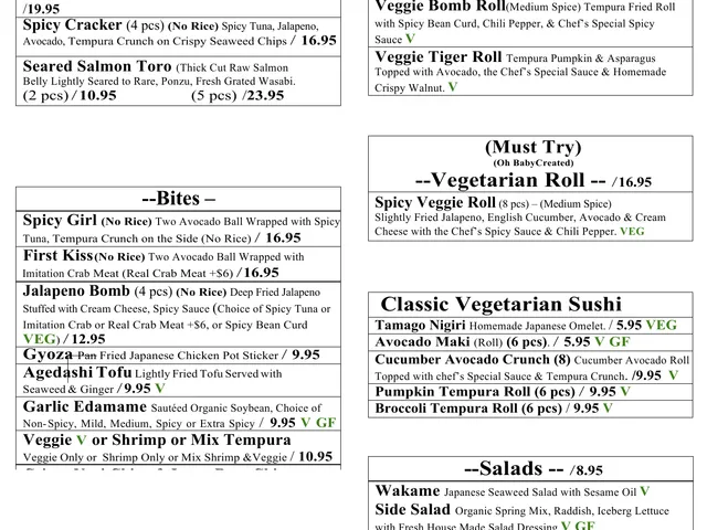 Oh Baby Sushi menu page 2