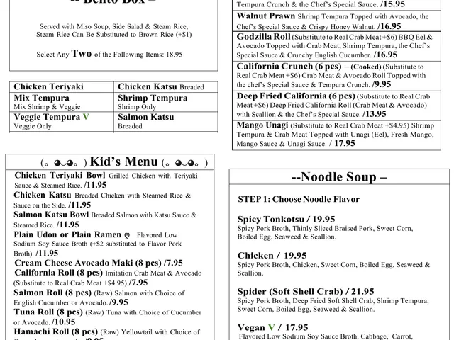 Oh Baby Sushi menu page 4
