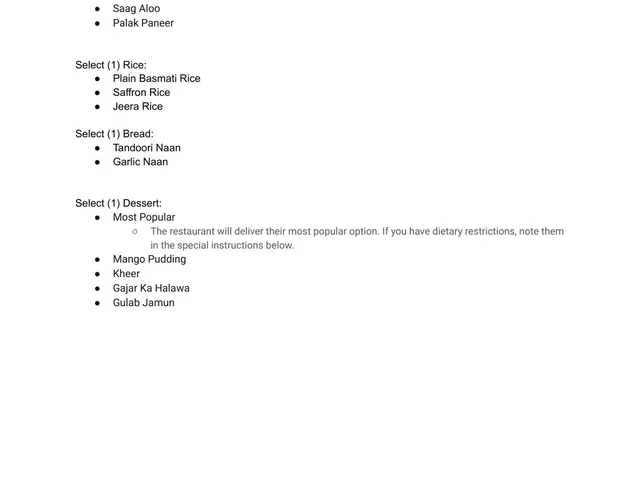Chicago Curry House non-vegetarian catering package