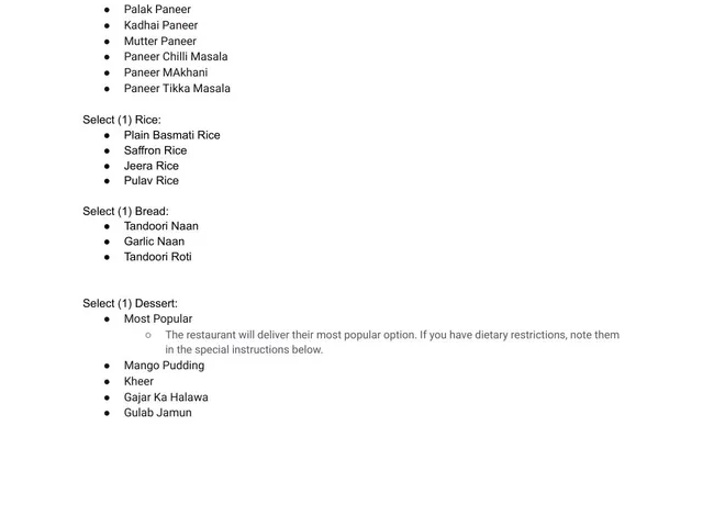 Chicago Curry House premium vegetarian catering package choices
