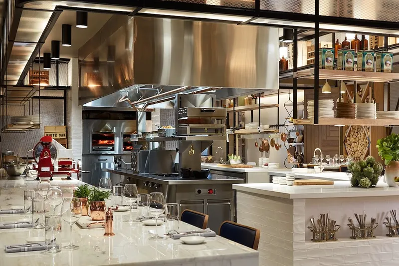 Open kitchen and dining counter at Stoke in Charlotte