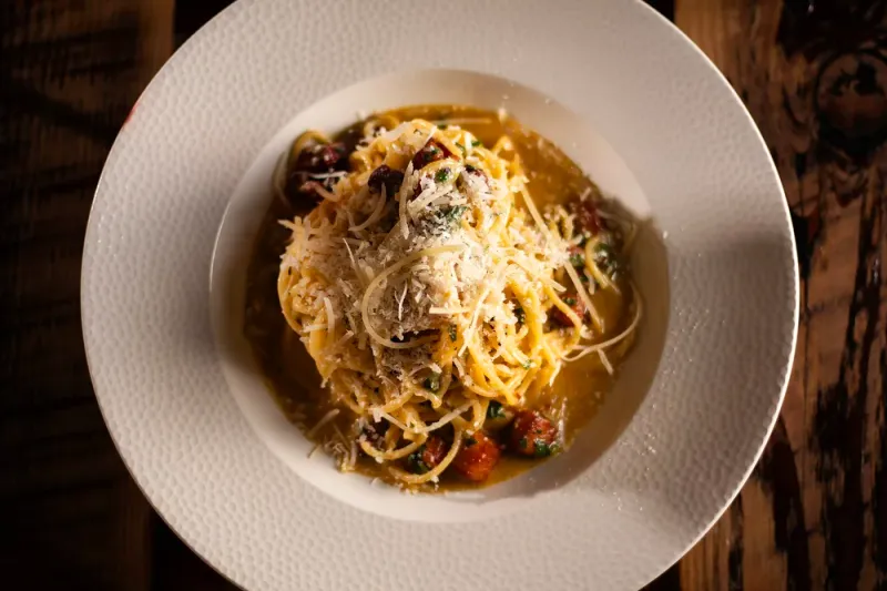 House-made pasta plated at Marzano Italian Restaurant