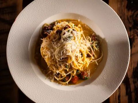 House-made pasta plated at Marzano Italian Restaurant