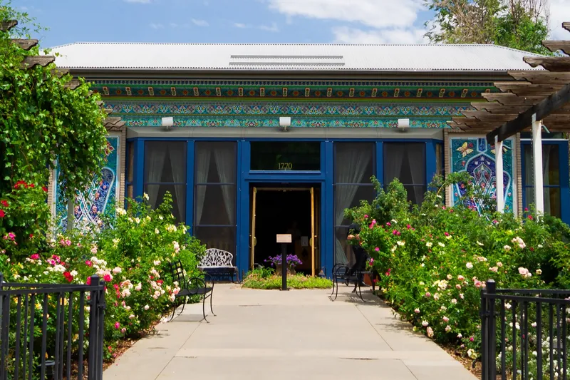 Exterior of the hand-carved Boulder Dushanbe Teahouse along Boulder Creek