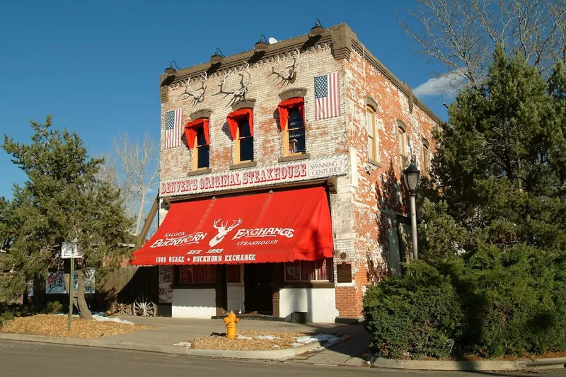 Exterior of the historic Buckhorn Exchange building in Denver