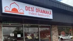 Storefront of Desi Dhamaka Indian Restaurant on Oak Tree Road in Edison