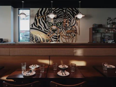 Dining room at The Pig & The Lady
