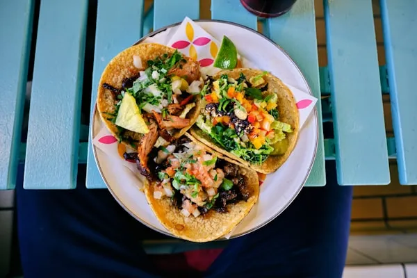 Handmade lard flour tortilla tacos filled with charcoal-grilled beef asada at Sonoratown