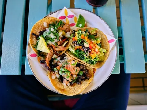 Handmade lard flour tortilla tacos filled with charcoal-grilled beef asada at Sonoratown