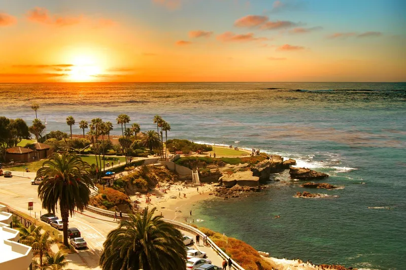 Sunset view of La Jolla Cove from George's at the Cove