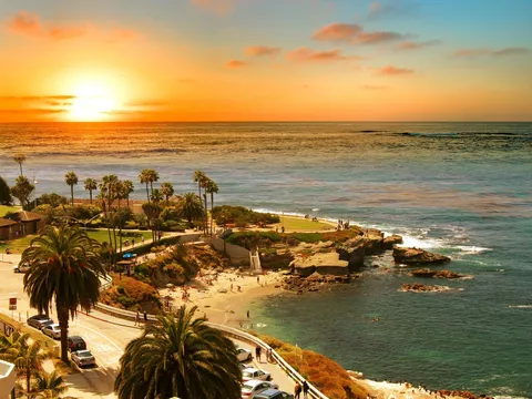 Sunset view of La Jolla Cove from George's at the Cove