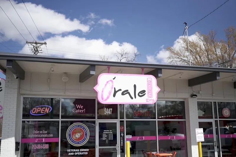 Storefront signage of Orale Mexican Eats