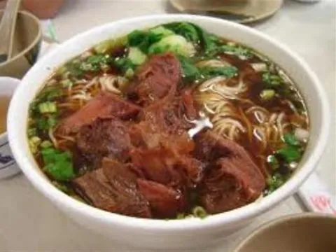 Beef stew noodle soup bowl at Red Maple Chinese Cuisine