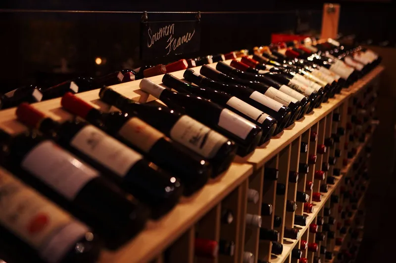 Wine racks at The 3rd Corner Wine Shop & Bistro