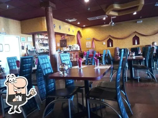 Dining room seating inside India Palace in Phoenix.