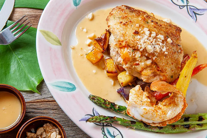 Stuffed fish entree at Mama's Fish House