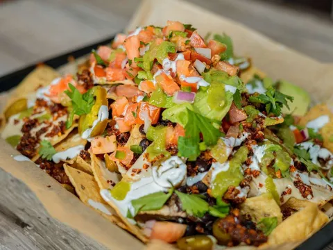 Deluxe vegan nachos at Green Owl Cafe