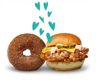 Donut and fried chicken sandwich at Federal Donuts