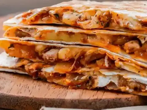 A stack of quesadilla wedges at Skinny's Sports Bar & Grill