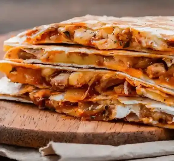 A stack of quesadilla wedges at Skinny's Sports Bar & Grill