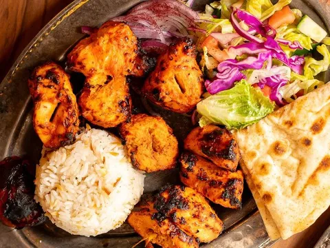 Chicken kebab platter from Mosaic Cafe