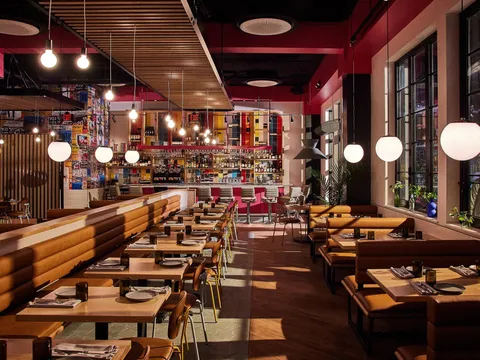 Interior dining room at Dizengoff