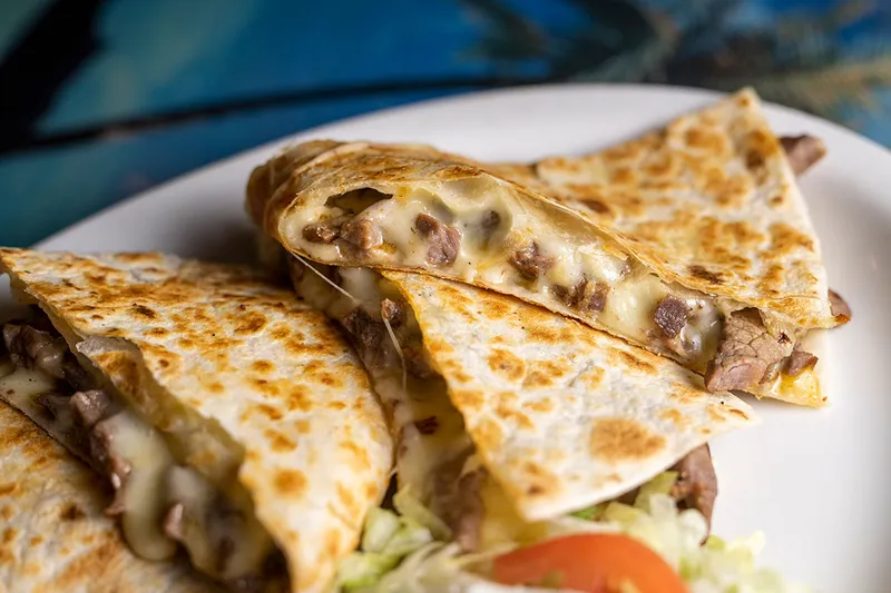 Steak quesadillas cut into wedges at Cielito Lindo