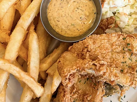 Fried fish plate from Mecca Restaurant