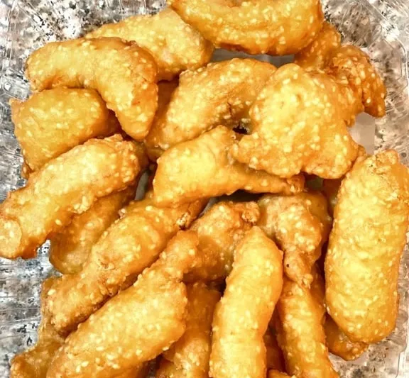 Golden crab puffs prepared by Jumbo Restaurant in Portland