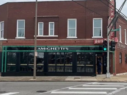 Storefront exterior of Amighetti's on The Hill