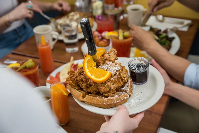 Chicken and waffles from Screen Door Eastside
