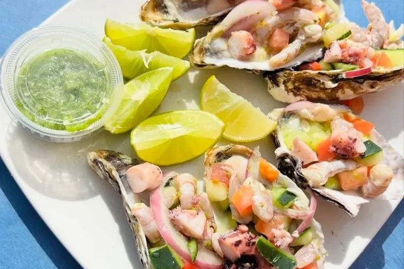 Seafood tostadas from Mariscos El Barba Negra