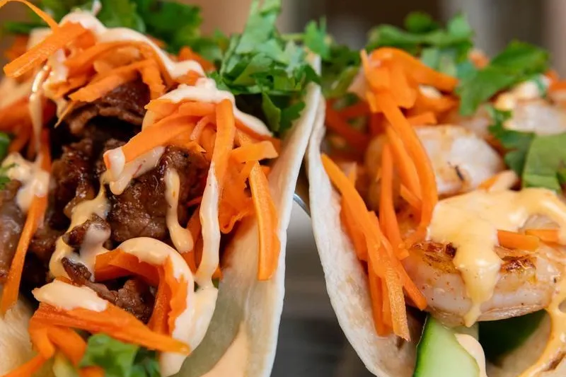 Banh mi tacos from Riviere Modern Banh Mi