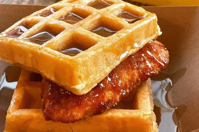 Waffle sandwich from The Brunch Box