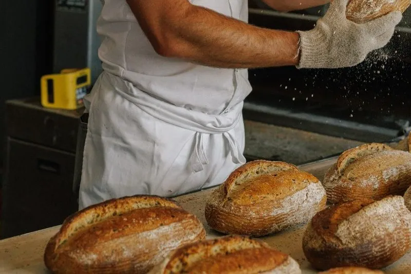 Fresh-baked sourdough loaves at Zak the Baker