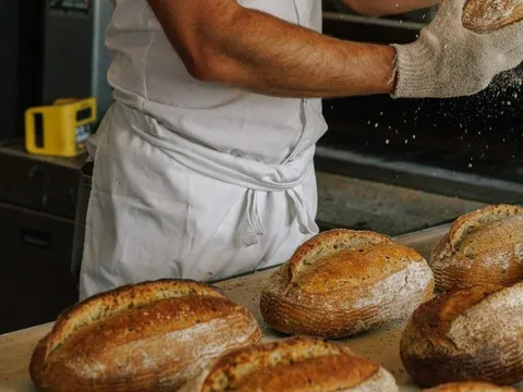 Fresh-baked sourdough loaves at Zak the Baker