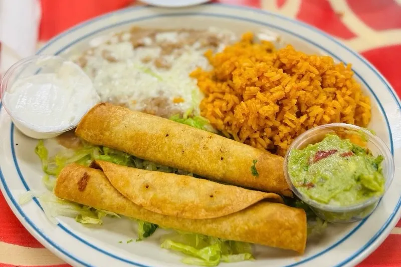 A plate of taquitos from Sergio's Mexican Restaurant