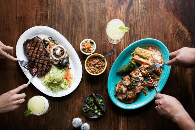 Fajita and enchilada platters at Matt's El Rancho