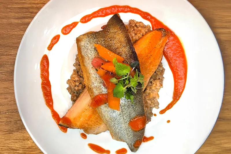 Dining room and Northwest dishes at Fork in Boise